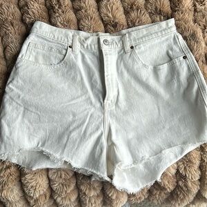 Abercrombie and Fitch white jean shorts.